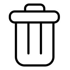 Trash Bucket Flat Icon Isolated On White Background