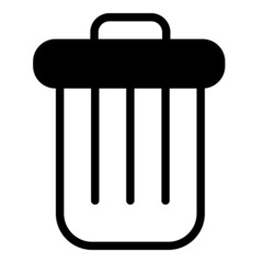 Trash Bucket Flat Icon Isolated On White Background