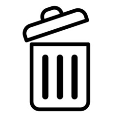 Trash Bucket Flat Icon Isolated On White Background