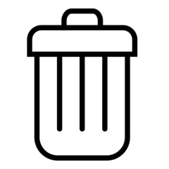 Trash Bucket Flat Icon Isolated On White Background