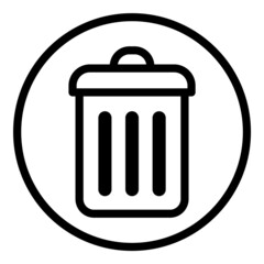 Trash Bucket Flat Icon Isolated On White Background