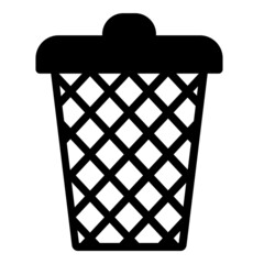 Fototapeta na wymiar Trash Bucket Flat Icon Isolated On White Background