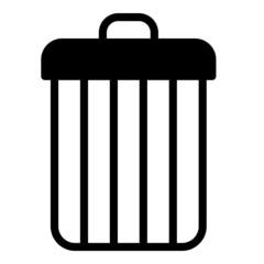 Trash Bucket Flat Icon Isolated On White Background