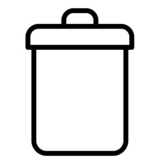 Trash Bucket Flat Icon Isolated On White Background