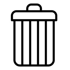 Trash Bucket Flat Icon Isolated On White Background