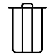 Trash Bucket Flat Icon Isolated On White Background