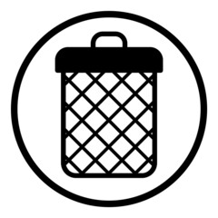 Trash Bucket Flat Icon Isolated On White Background