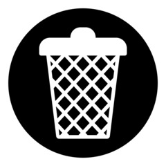 Trash Bucket Flat Icon Isolated On White Background