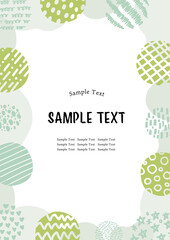 抽象的　フレーム 　グリーン　縦