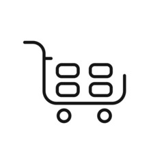 Shopping trolley editable stroke line icon. Shopping cart high quality vector editable outline symbol for UI.