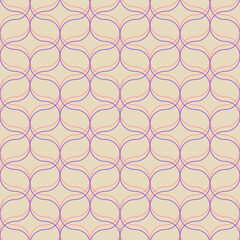 Bright ogee seamless pattern. Abstract stylized vector background with scallop shape motifs and wavy lines. Moroccan scales mosaic wallpaper print