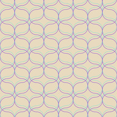 Bright ogee seamless pattern. Abstract stylized vector background with scallop shape motifs and wavy lines. Moroccan scales mosaic wallpaper print