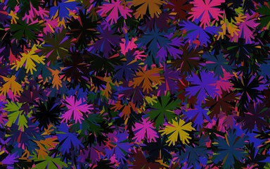 Dark Multicolor vector abstract backdrop with flowers.