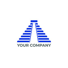 Minimalist pyramid logo design template can be used as A logo 