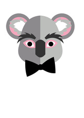 Vector Illustration of a Koala with bowtie