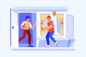 Parcel Delivery Service Illustration concept. Flat illustration isolated on white background