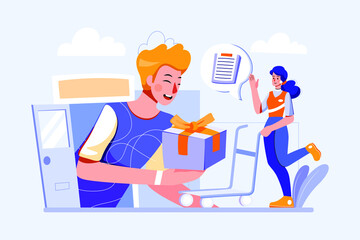 Parcel Delivery Service Illustration concept. Flat illustration isolated on white background