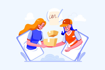 Parcel Delivery Service Illustration concept. Flat illustration isolated on white background