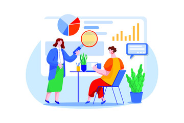 Digital Marketing Illustration concept. Flat illustration isolated on white background