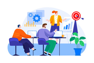 Digital Marketing Illustration concept. Flat illustration isolated on white background