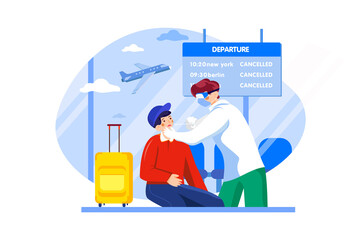 The new normal after the COVID‐19 Pandemic Illustration concept. Flat illustration isolated on white background