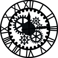 Steampunk Clock Stamp vector image 