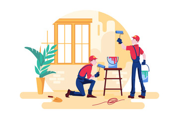 Construction Illustration concept. Flat illustration isolated on white background