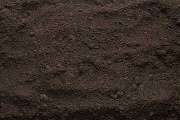 Black land for plant background. Top view.