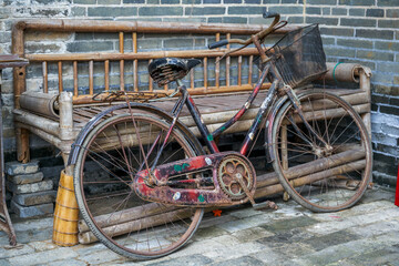 Fototapeta na wymiar Close-up of an old bicycle
