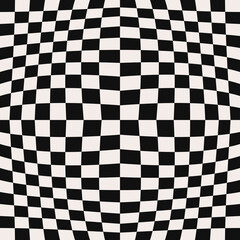 Vector 3d canvas of black and white striped squares. Checkered seamless canvas. Vector chess pattern.