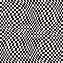 Vector 3d canvas of black and white striped squares. Checker simple seamless pattern.