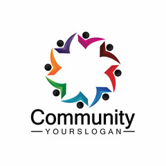 Community Logo Design Template for Teams or Groups.network and social icon design