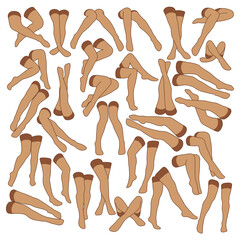 Women stocking flat simple minimalist vector icon. Female legs set. Flat attractive foot, vector illustration. Woman leg vector isolated on white background.