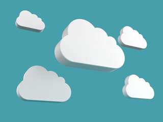 クラウドのアイコンの3Dイメージ