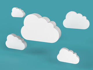 クラウドのアイコンの3Dイメージ