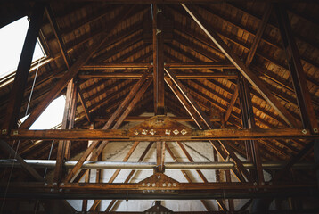 Wooden barn roof