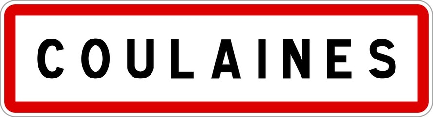Panneau entrée ville agglomération Coulaines / Town entrance sign Coulaines