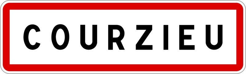Panneau entrée ville agglomération Courzieu / Town entrance sign Courzieu