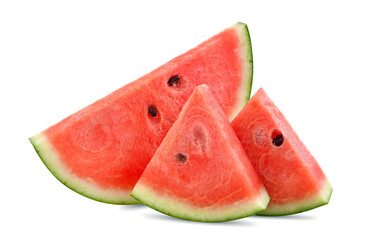 Watermelon slices isolated on a white background.
