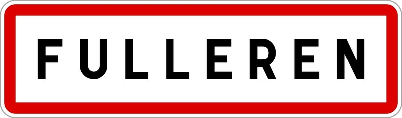 Fototapeta premium Panneau entrée ville agglomération Fulleren / Town entrance sign Fulleren