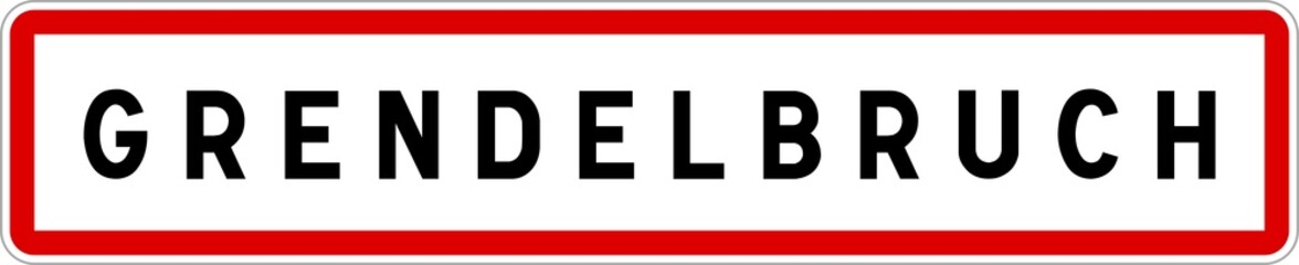 Obraz premium Panneau entrée ville agglomération Grendelbruch / Town entrance sign Grendelbruch