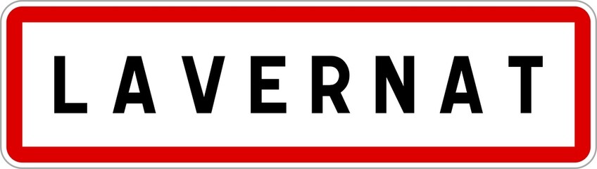 Panneau entrée ville agglomération Lavernat / Town entrance sign Lavernat
