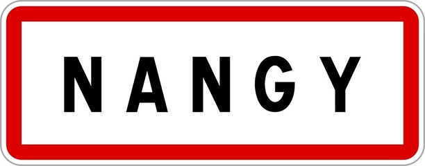 Panneau entrée ville agglomération Nangy / Town entrance sign Nangy