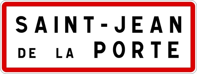 Panneau entrée ville agglomération Saint-Jean-de-la-Porte / Town entrance sign Saint-Jean-de-la-Porte
