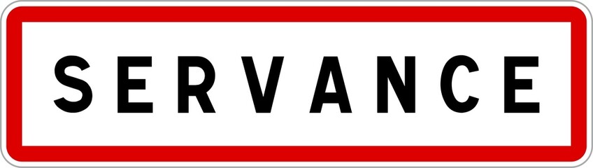 Panneau entrée ville agglomération Servance / Town entrance sign Servance