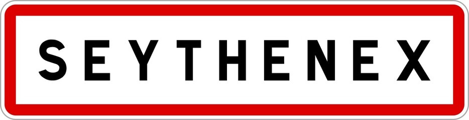 Panneau entrée ville agglomération Seythenex / Town entrance sign Seythenex
