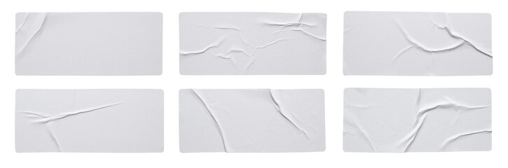 Blank paper sticker label set isolated on white background - obrazy, fototapety, plakaty
