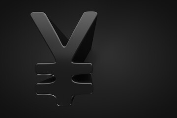 Yuan symbol illustration. Dark style. Financial topics