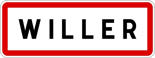Panneau entrée ville agglomération Willer / Town entrance sign Willer