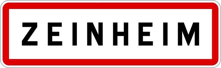 Panneau entrée ville agglomération Zeinheim / Town entrance sign Zeinheim